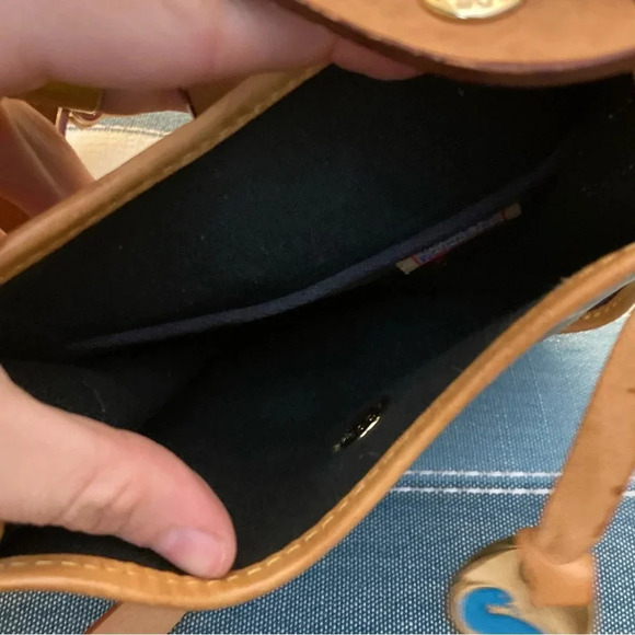 Dooney and Bourne Vintage Leather Letters Crossbody Bag Brown Tan - Picture 8 of 12